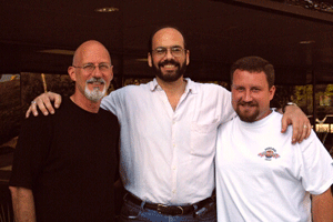 Phil Zulli with Seasilver owners Bela Berkes and Jason Berkes at company aloe farm in 2003
